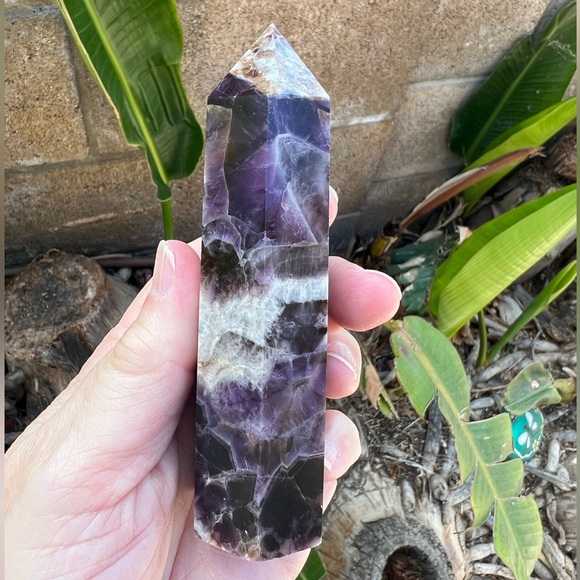 Chevron Amethyst Crystal Tower - Picture 9 of 10
